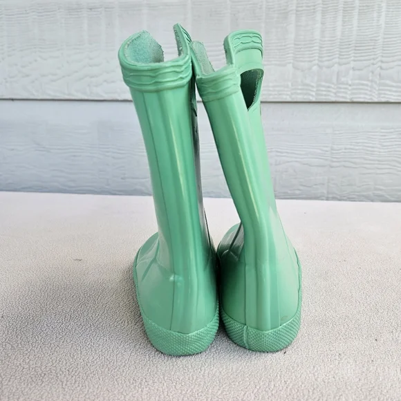 Hunter Classic Pull On Rain Boots Toddler Girl SZ 7 US Green Mint Waterproof - Picture 7 of 12